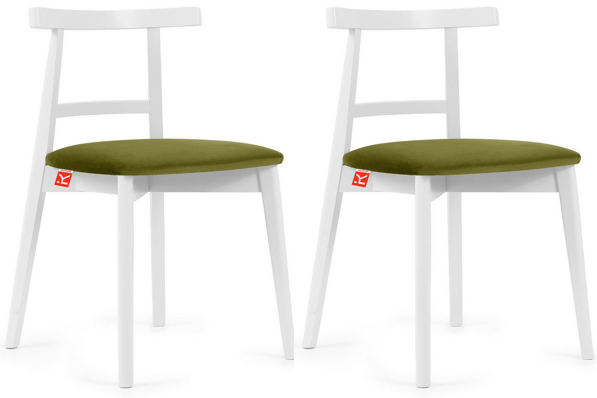 ESSTISCHSTÜHLE LILIO 2 St Vintage, Oliv / weiß - Olivgrün/Weiß, Holz/Textil (47/76/45cm) - KONSIMO®