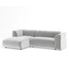 ECKSOFA Melani Hellgrau Samtstoff - Hellgrau/Schwarz, Holz/Holzwerkstoff (253/153cm) - Maison de Reve