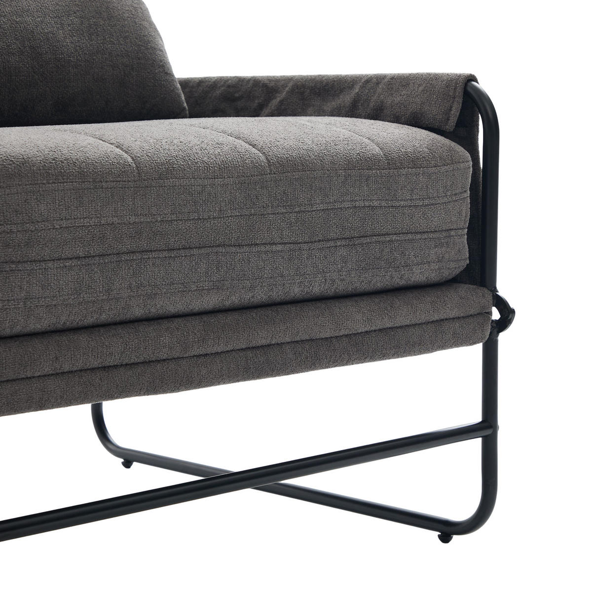SCHLAFSOFA 2-Sitzer umbaubar mit Metallgestell, DE-42601, Grau - Grau, Metall (104/92/85cm) - ComfortXL