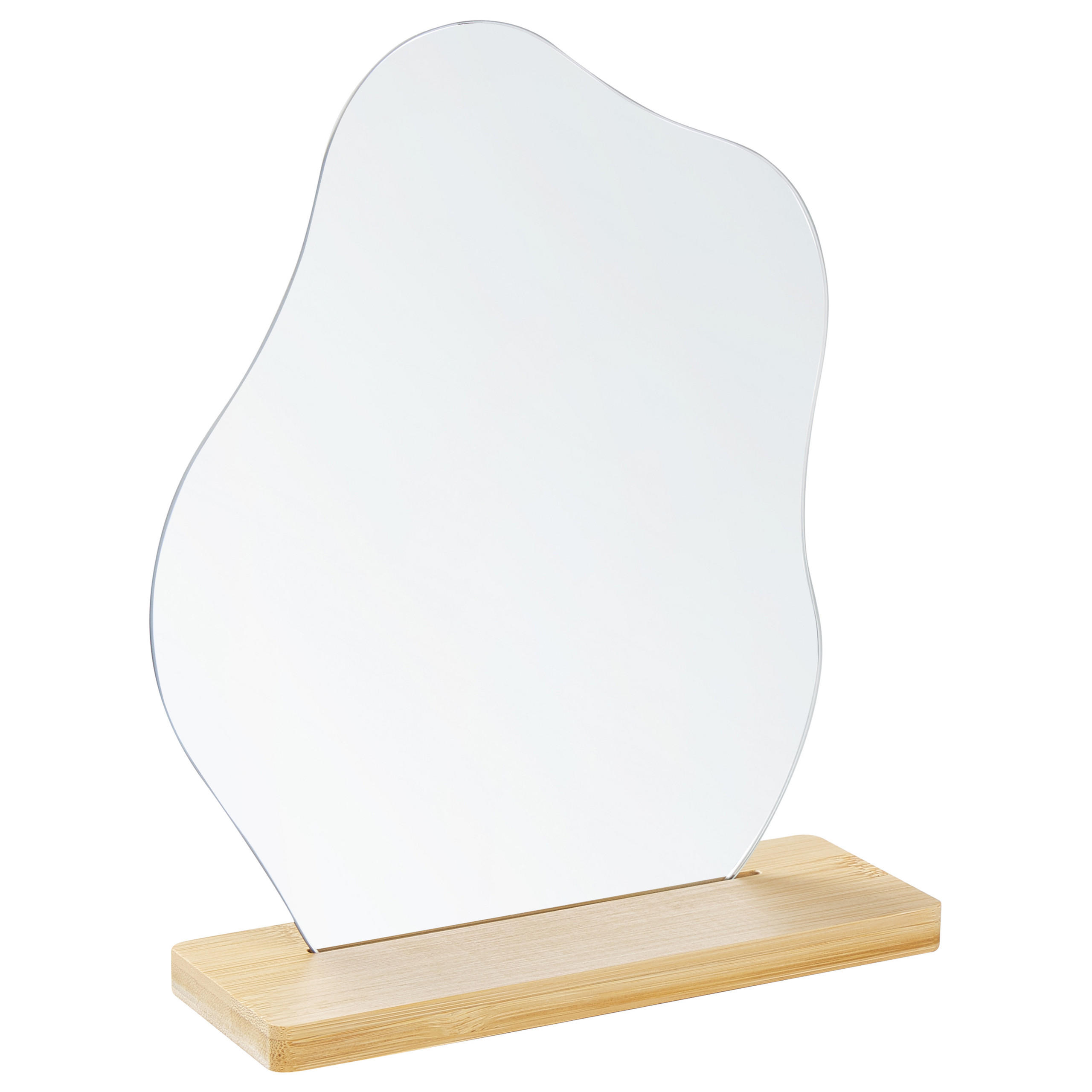 DEKOSPIEGEL Bambusholz heller Holzfarbton 22/19 cm Lozere - Hellbraun, Holz (19/22/7cm) - Beliani