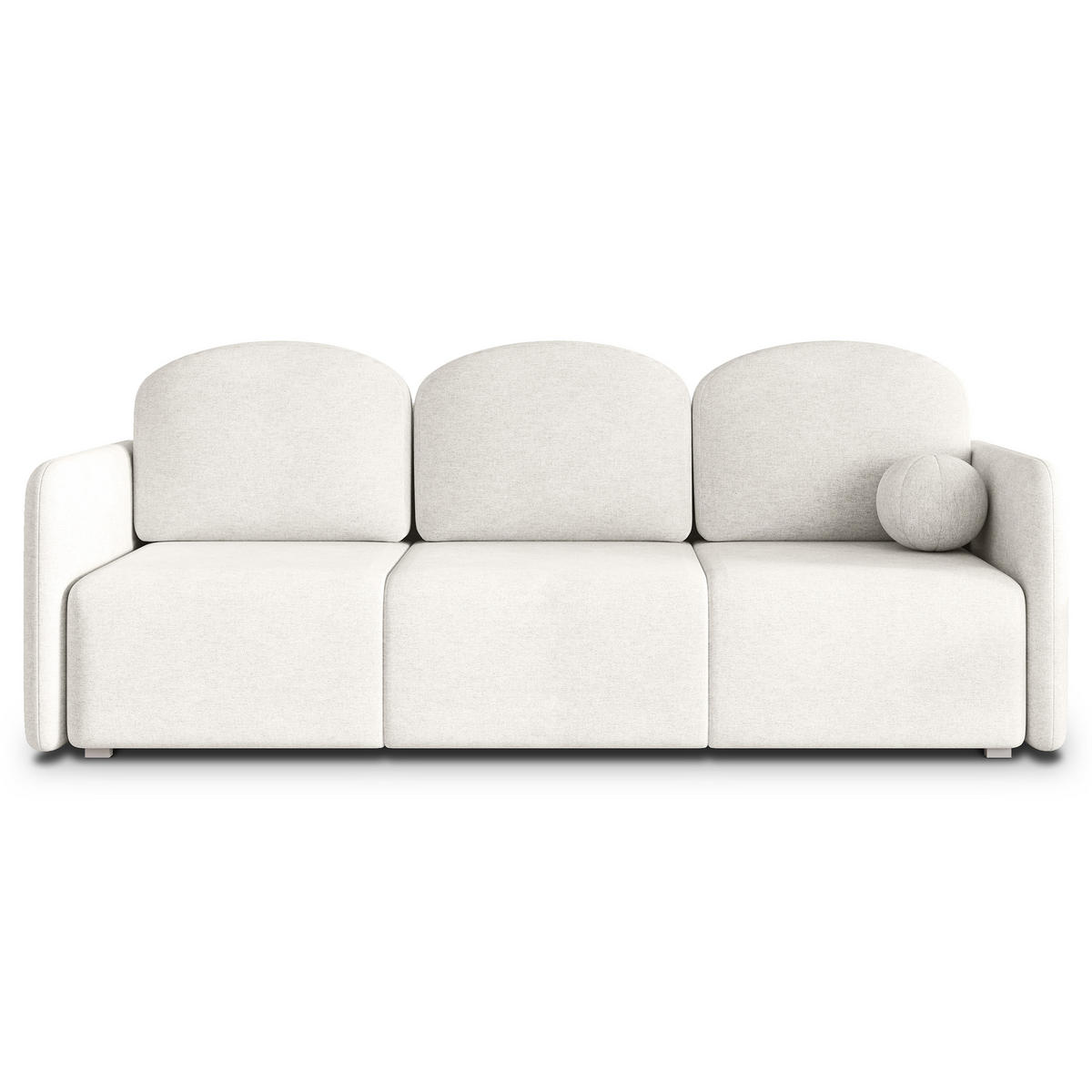 POHOVKA SUVI III, Opletená látka NEVE, Krémová - šedá/krémová, kompozitní dřevo/textil (220/85/90cm) - MASSENO