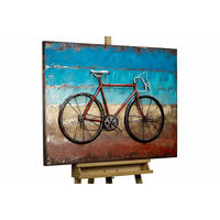 METALLBILD Blau 100/70 cm - Blau/Rot, Metall (3.2/70cm) - KUNSTLOFT