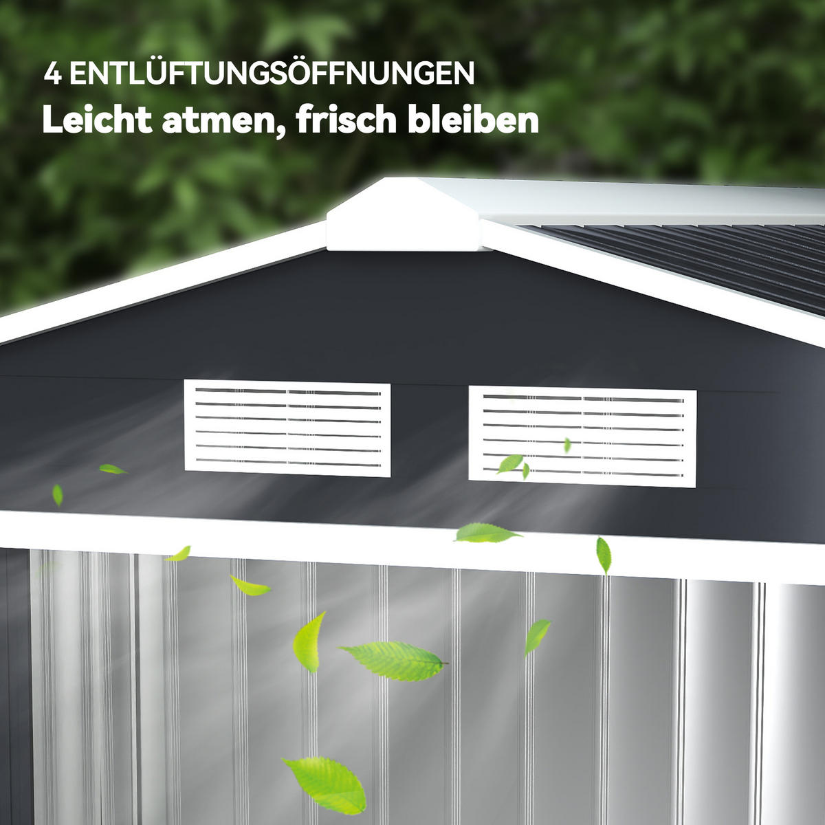 GERÄTEHAUS mit Bodenrahmen Gartenhaus Geräteschuppen Gartenschrank Stahl Grau - Grau, Metall (130/185/213cm) - Outsunny