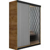 SCHIEBETÜRENSCHRANK MALANI - Eiche Craft Gold & Weiß 138x205x59 cm - Honigeiche/Weiß, Holzwerkstoff (138/205/59cm) - Kier Furniture