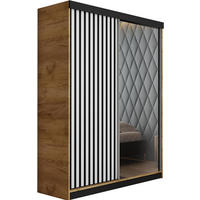 SCHIEBETÜRENSCHRANK MALANI - Eiche Craft Gold & Weiß 138x205x59 cm - Honigeiche/Weiß, Holzwerkstoff (138/205/59cm) - Kier Furniture