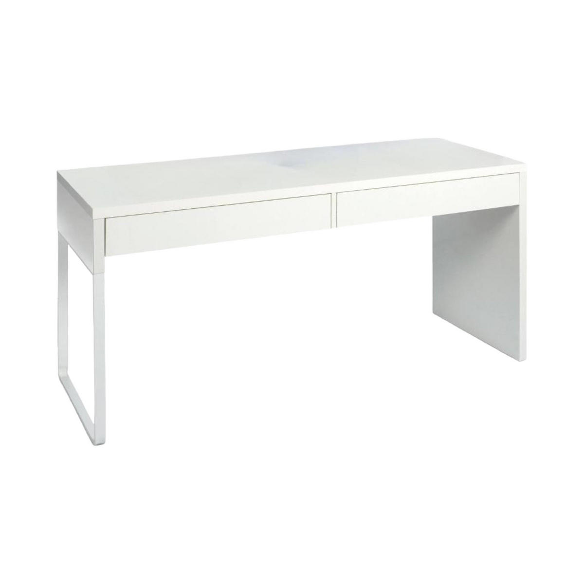 SCHREIBTISCH Glänzendes Weiß 50/138/75 cm - Weiß, Holzwerkstoff (50/138/75cm) - DMORA