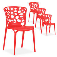GARTENSTUHL 4er-Set Kunststoff Rot - Rot, Kunststoff (47/83/47cm) - Homestyle4u