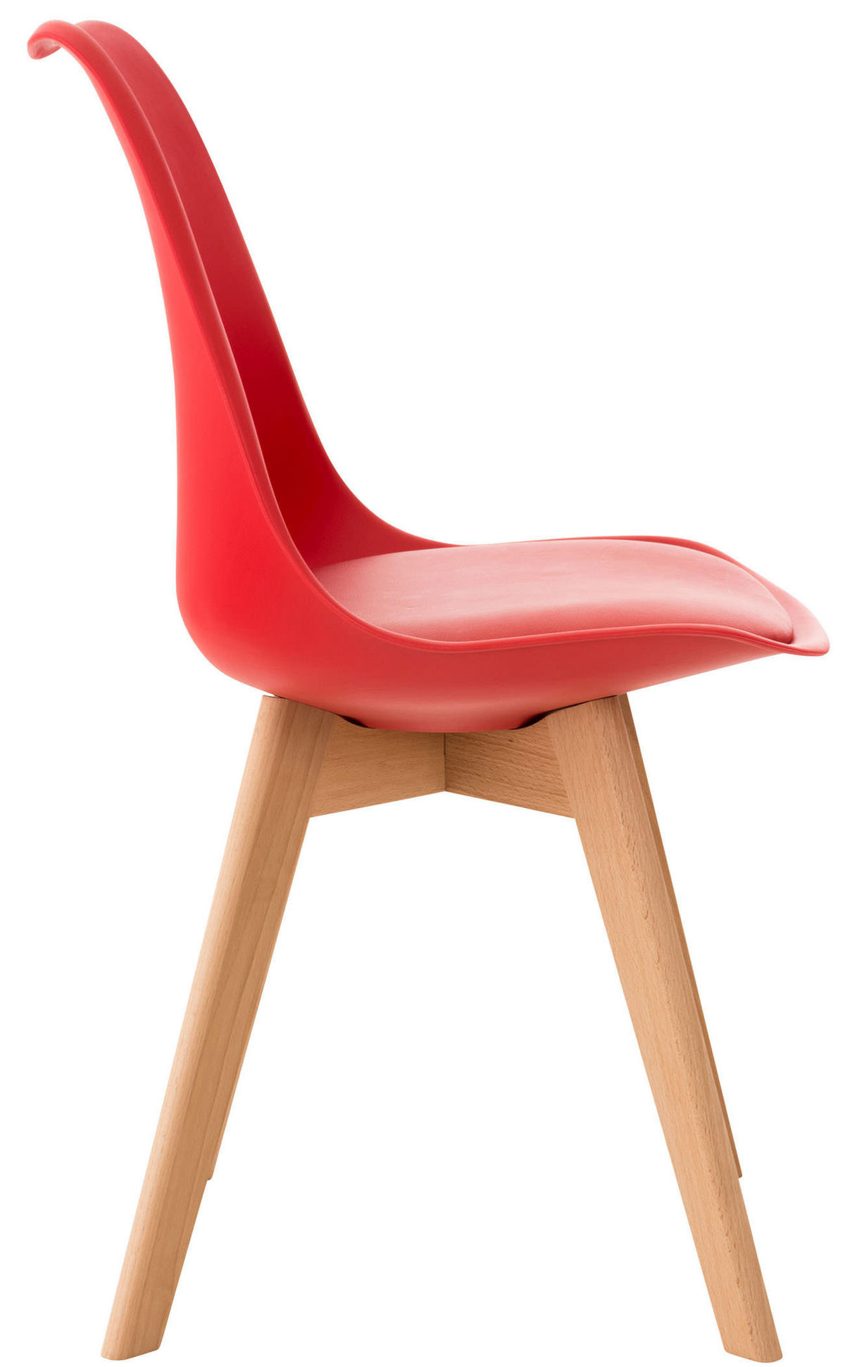 STUHL Kunststoff rot - Eukalyptusholzfarben/Rot, Holz/Kunststoff (49/83/50cm) - CLP
