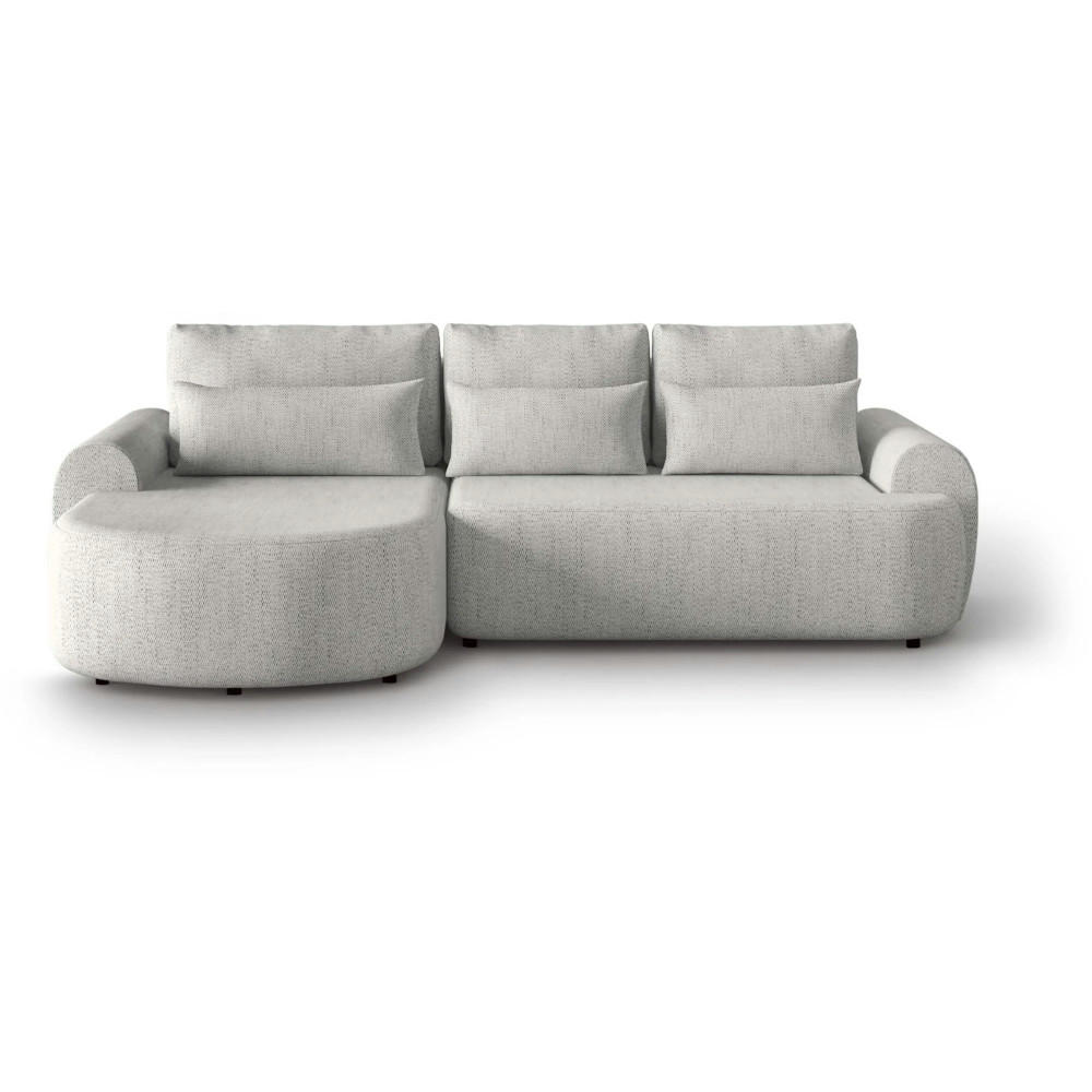 ECKSCHLAFSOFA Olivio L Beige - Beige/Schwarz, Kunststoff/Textil (266/170cm) - Beautysofa