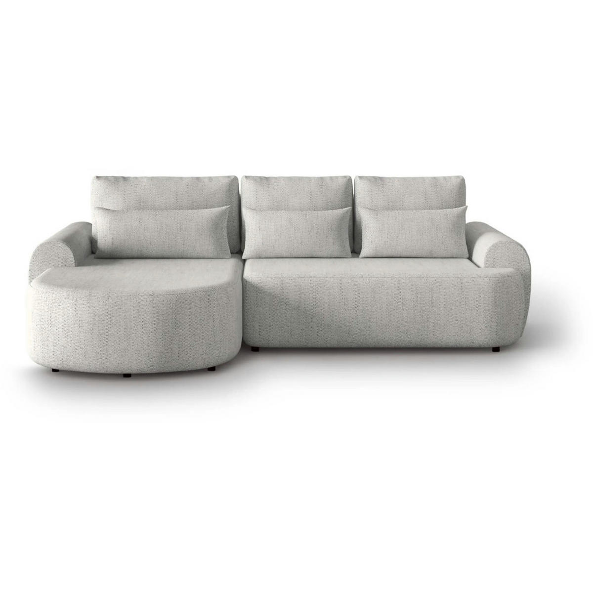 ECKSCHLAFSOFA Olivio L Beige - Beige/Schwarz, Kunststoff/Textil (266/170cm) - Beautysofa