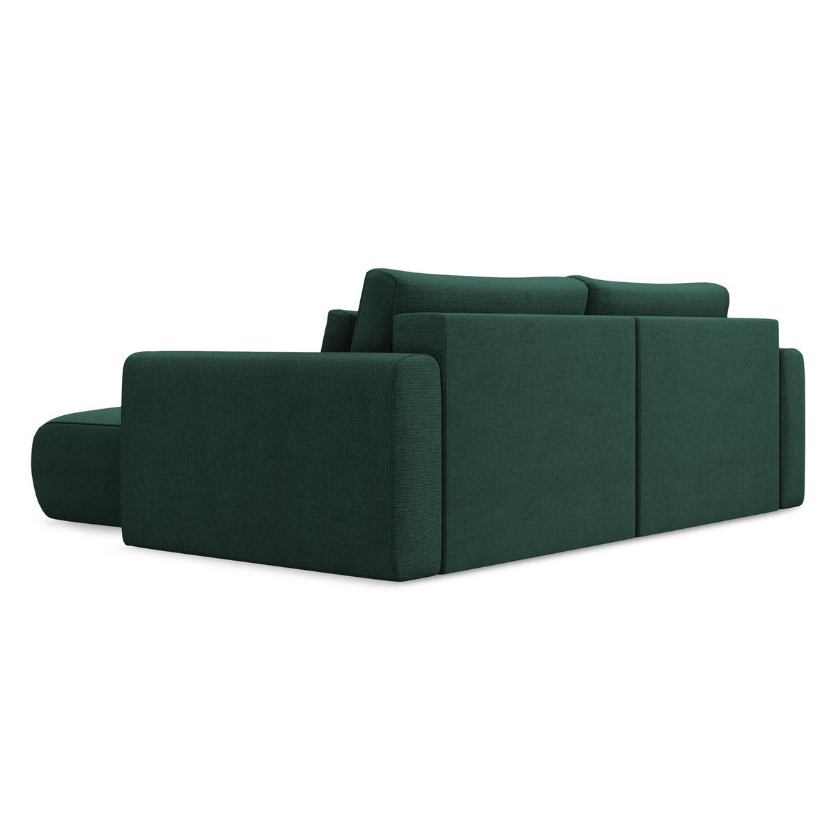 ECKSOFA mit Schlaffunktion Strukturstoff Stoff Grün - Dunkelgrün/Schwarz, Kunststoff/Textil (240/149cm) - Makamii