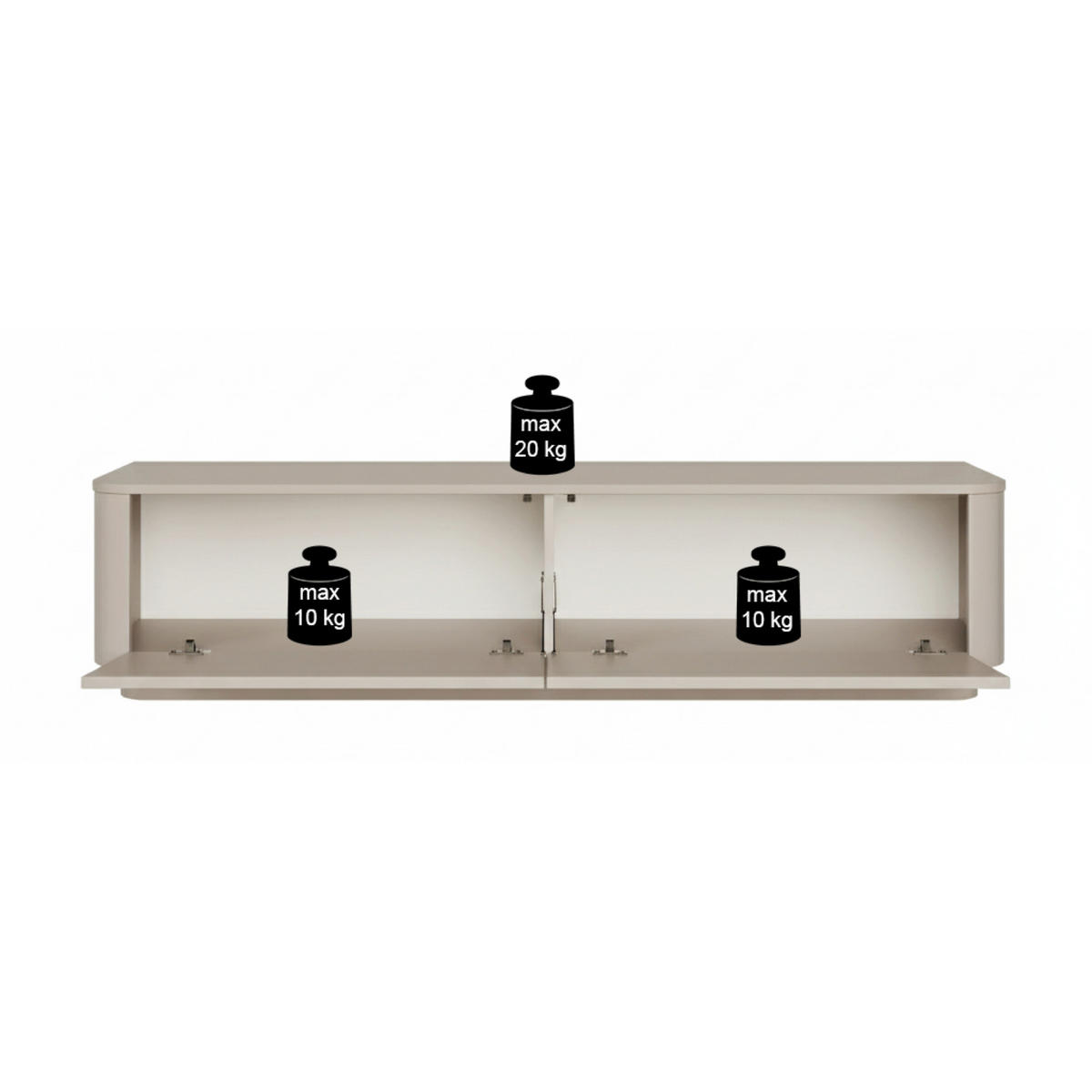 TV-BOARD Luvio Kaschmirgrau hängend oder stehend 175/41/39 cm - Taupe, Holzwerkstoff (175/40.9/39cm) - Selsey