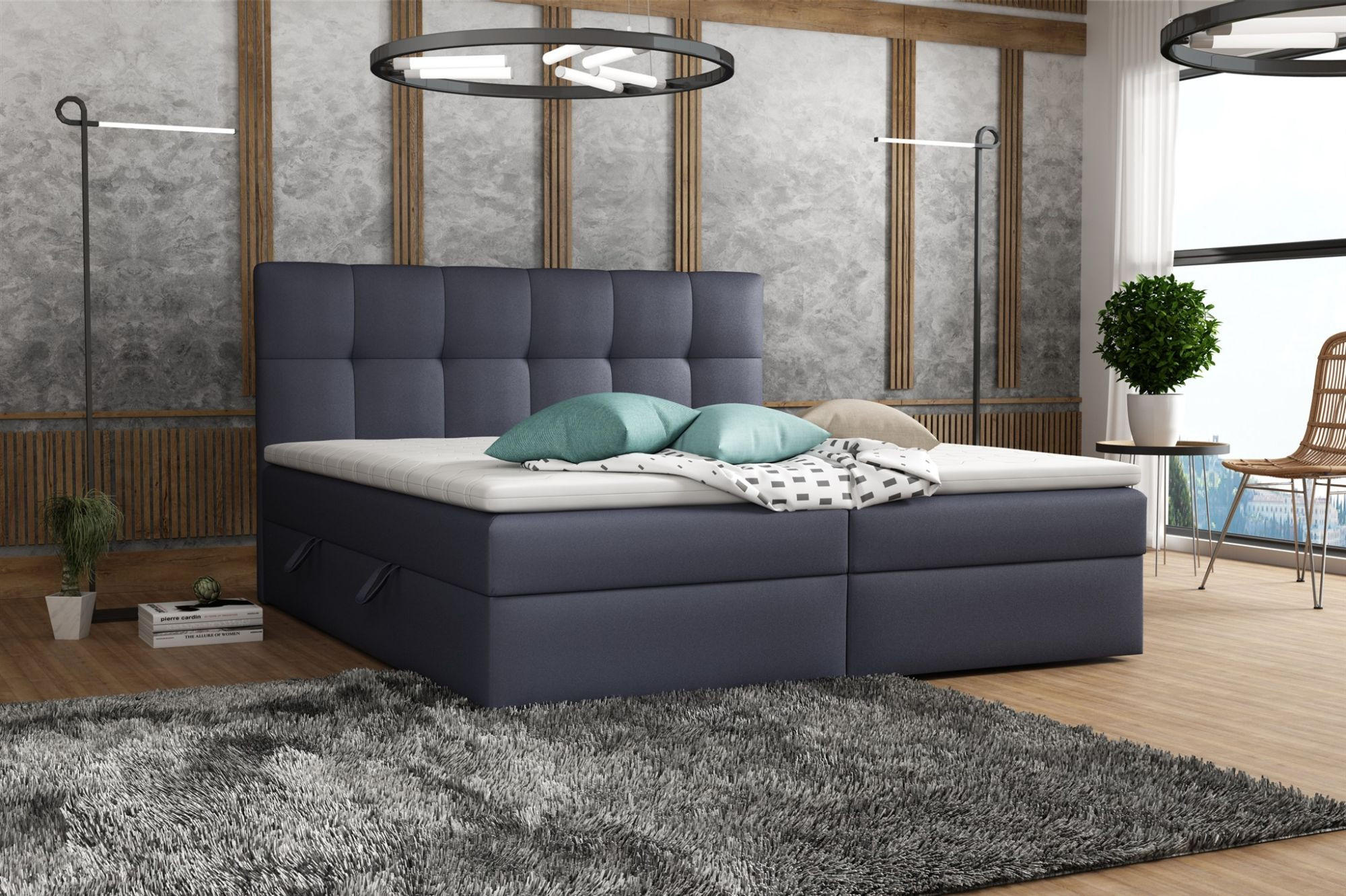 BOXBETT Arturo In Kunstleder Soft - Anthrazit, Holzwerkstoff/Textil (160/200cm) - Fun Möbel