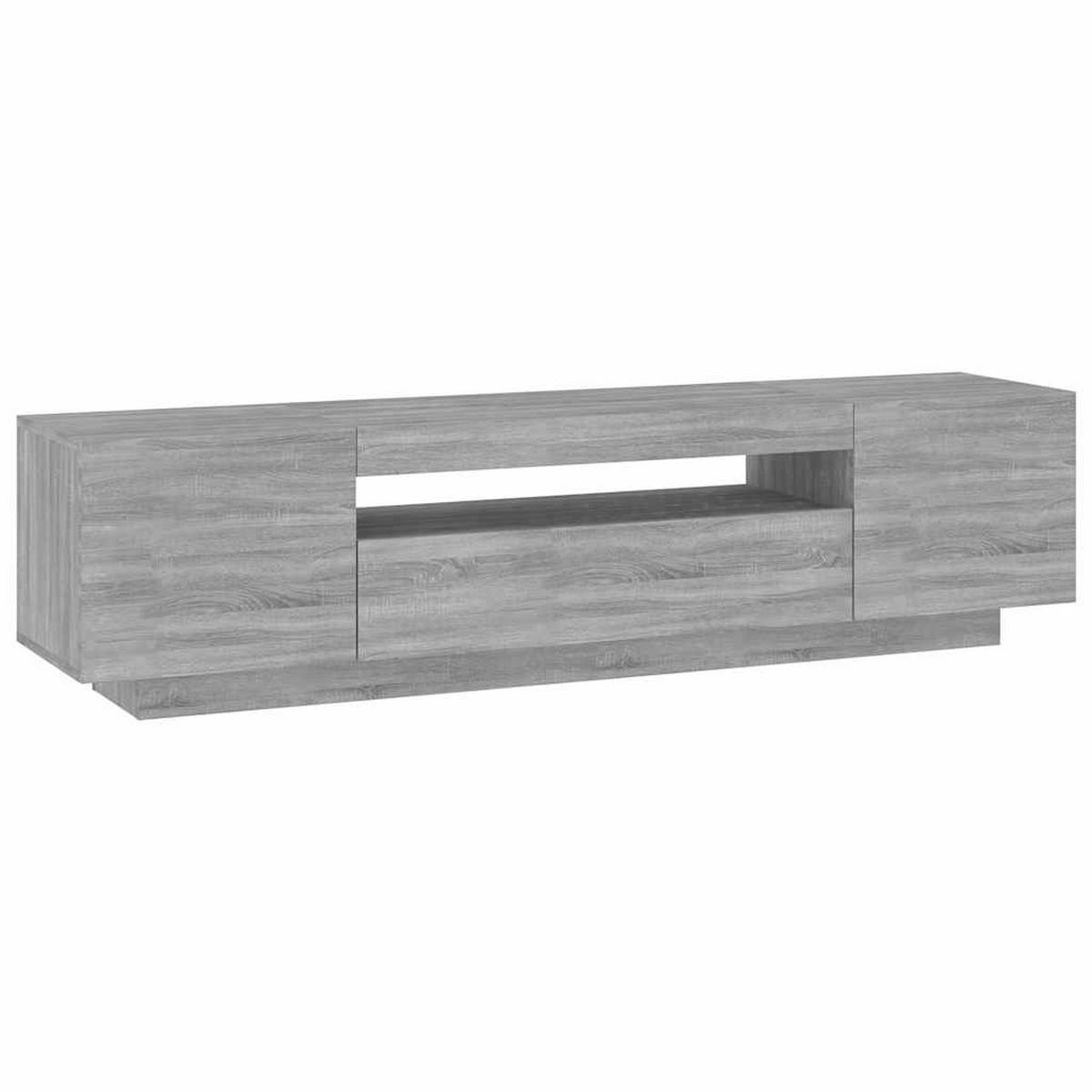 LOWBOARD mit Led-Leuchten 160/35/40 cm aus Holzwerkstoff in Grau Sonoma Dekor - Silbereichenfarben, Holz (160/40/35cm) - vidaXL