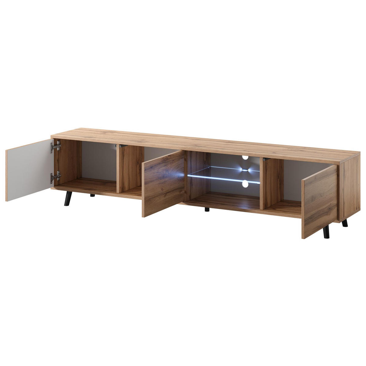 TV-LOWBOARD Galhad Wotan Eiche 175 cm - Eichefarben/Eiche Wotan, Holzwerkstoff/Kunststoff (175/40.5/31.3cm) - Selsey