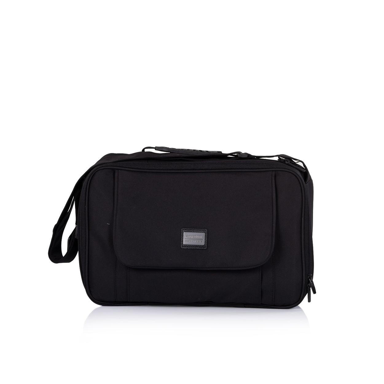 WICKELTASCHE CHBAG026 schwarz großes Hauptfach, Vordertasche, Unisex-Design, viel Stauraum - Schwarz, Textil (40/27/8cm) - Chipolino