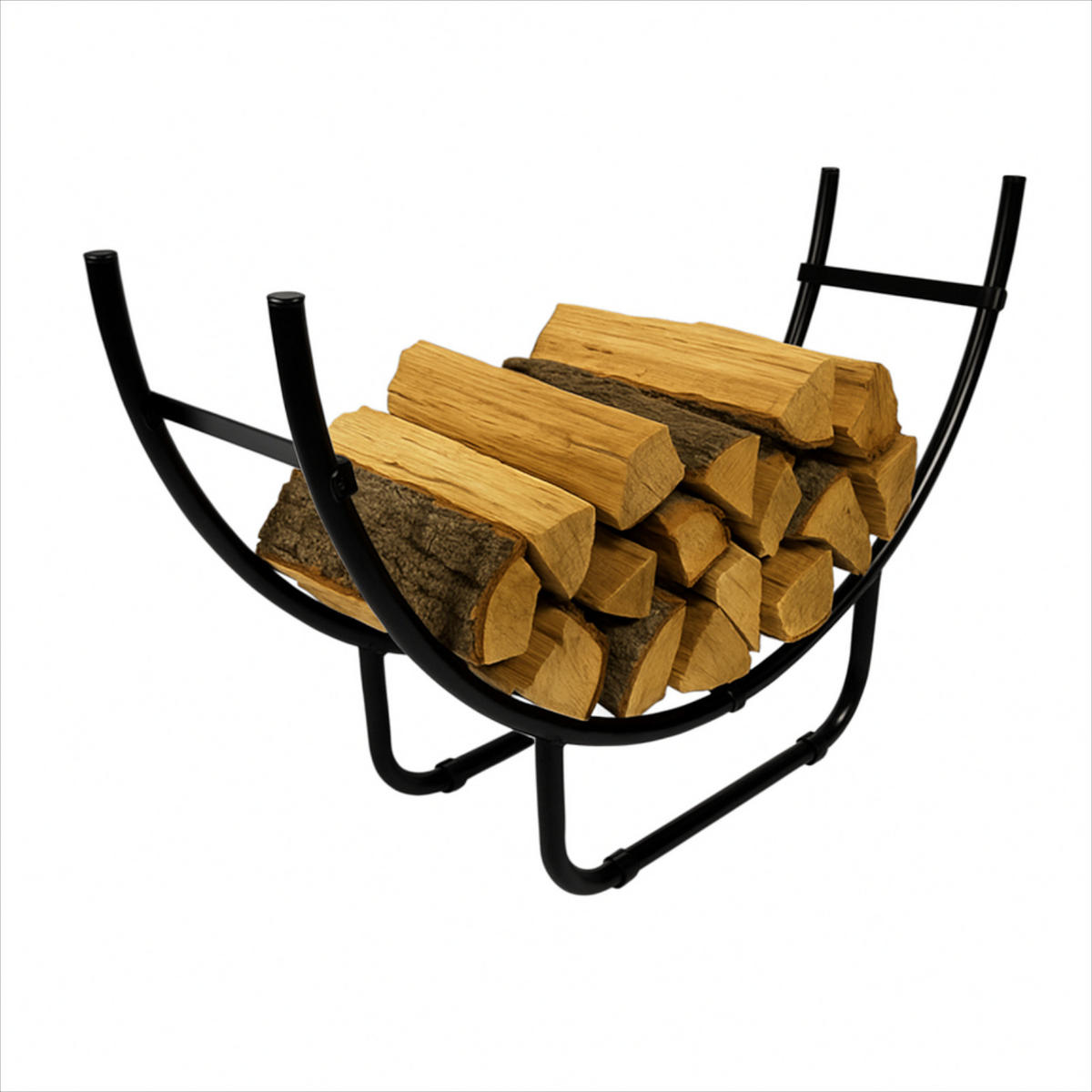 HOLZKORB Metall Schwarz 93×50×58 cm - Schwarz, Metall (93/58/26cm) - Begryf