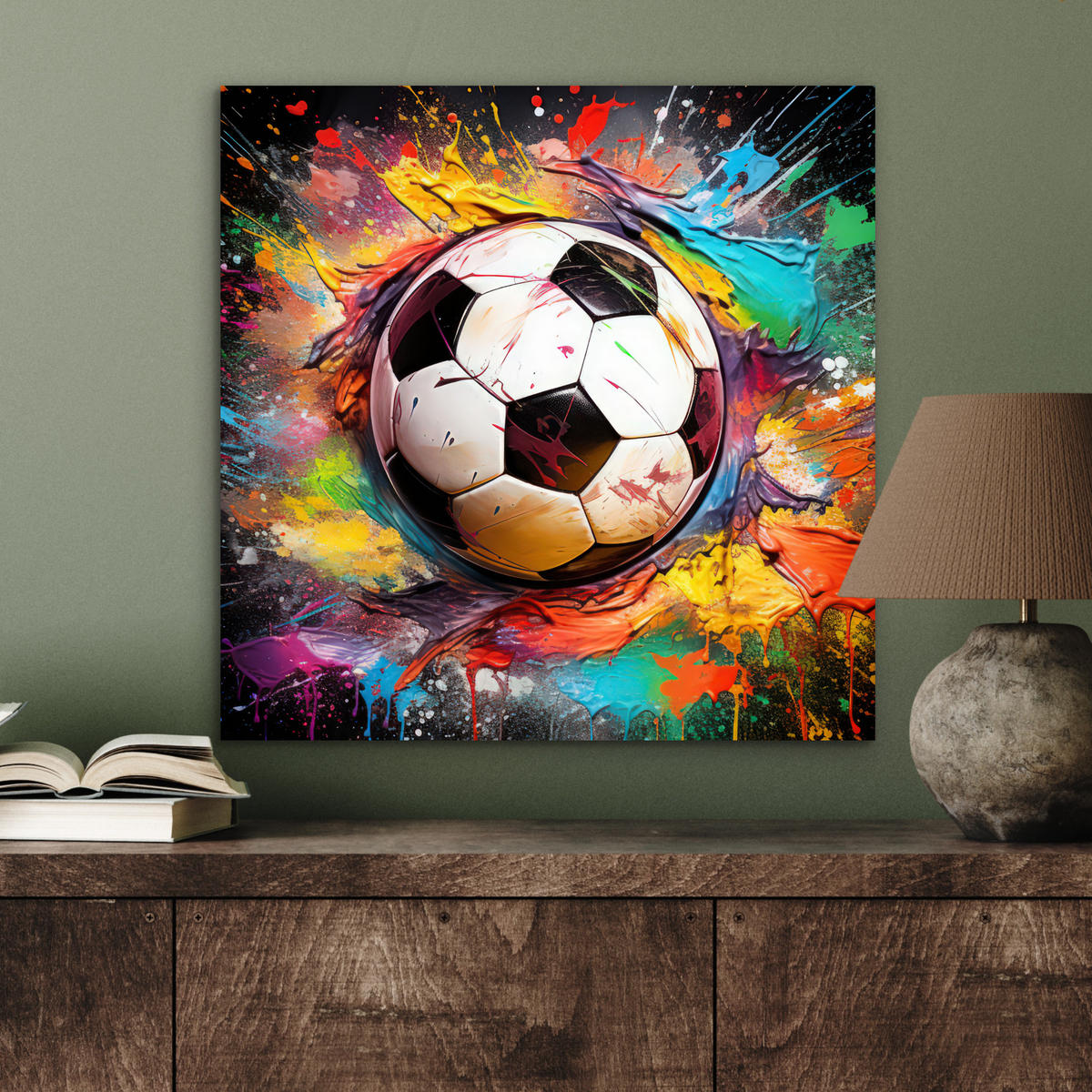KOVOVÝ OBRAZ Futbal - Farba - Farby - Čierna - Biela 50x50 cm - biela, kov (50/50cm) - MuchoWow