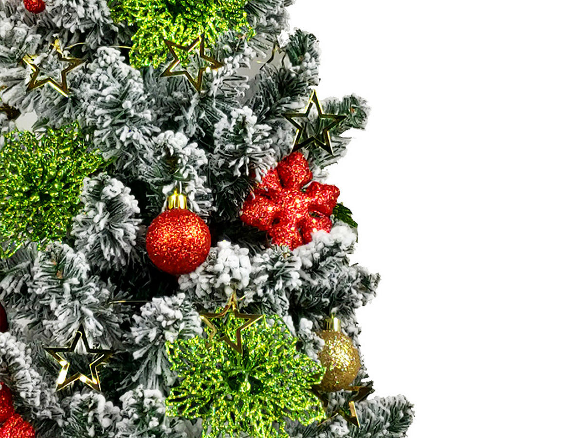 WEIHNACHTSORNAMENTE 12er-Set Ornamente rot mit Glitzer 4 cm - Rot, Kunststoff (4/4/4cm) - LAALU