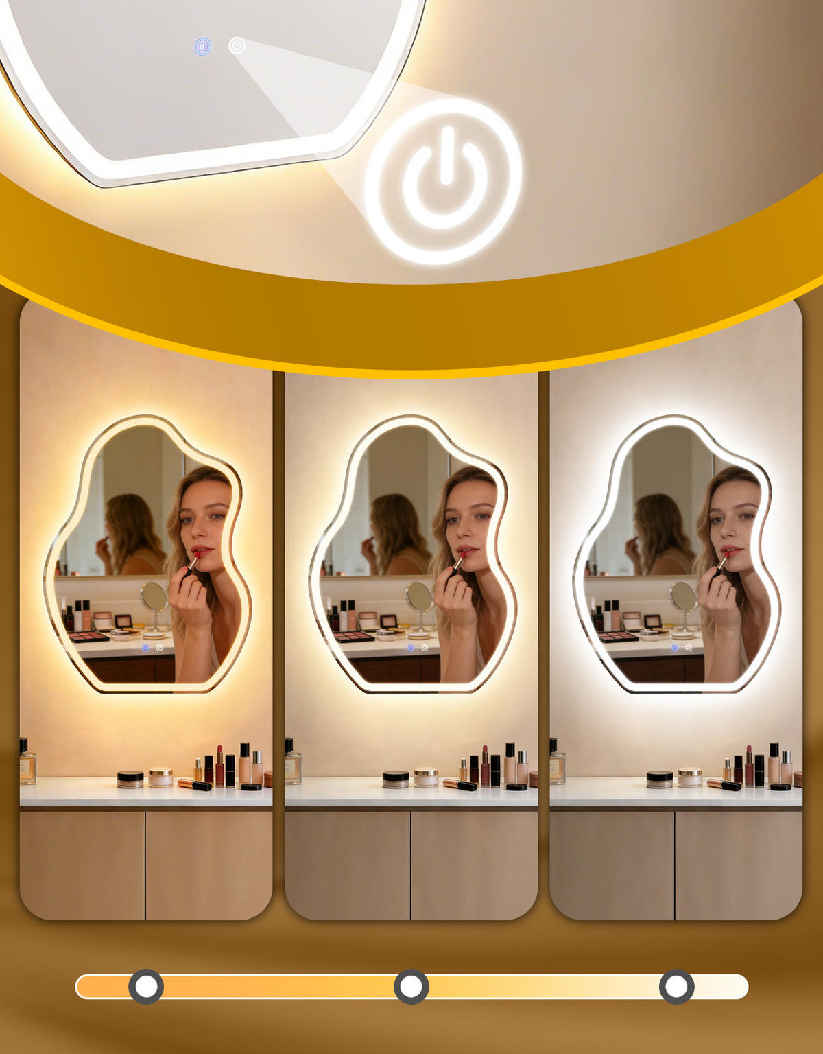 LED BADEZIMMERSPIEGEL 3.4/60/80cm - Weiß, Glas (3.4/80/60cm) - Nettlife