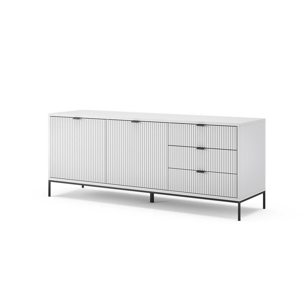 Vicco NÍZKÁ SKŘÍŇKA Eliza Bílá 150 x 60 cm se 3 zásuvkami, 2 dvířky