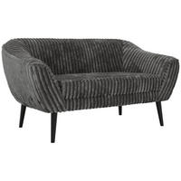 2-SITZER-SOFA PIRS - Grau Cord - Schwarze Beine - Schwarz/Grau, Holzwerkstoff/Textil (140/75/74cm) - MKS