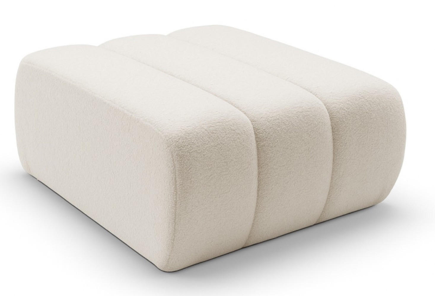 POUF Ecru ALOO Gepolstert Boucle Lambi 82x75x41 cm - Weiß, Textil (82/41/75cm) - Sepro Meble