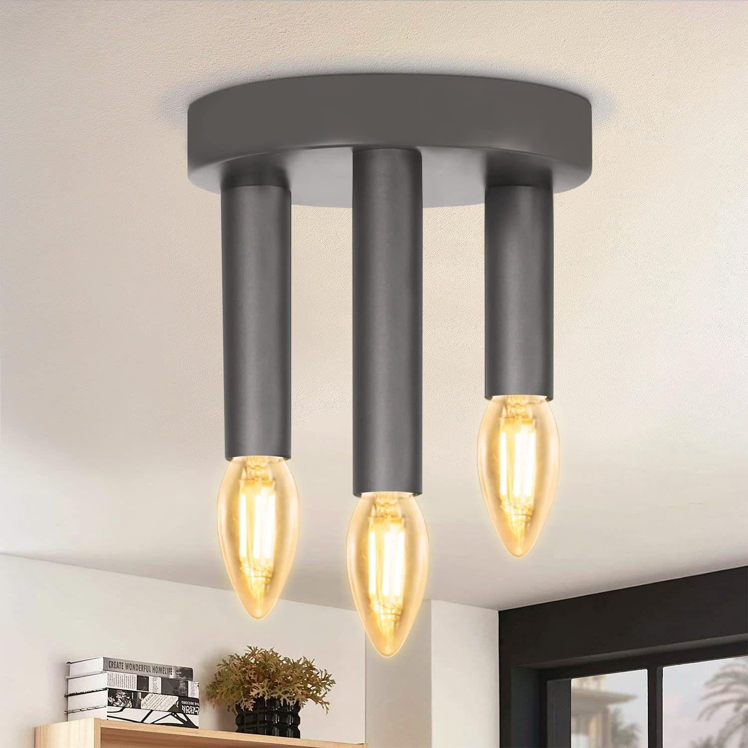 DECKENLEUCHTE Udo 3-flammig 15/15/10 cm - Schwarz, Metall (15/15/10cm) - Nettlife