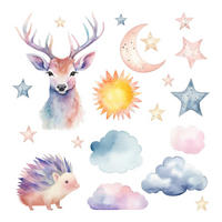 WANDAUFKLEBER 130x143cm - Pastellfarbene Natur - Multicolor, Kunststoff (130/143/0.1cm) - Wallfluent