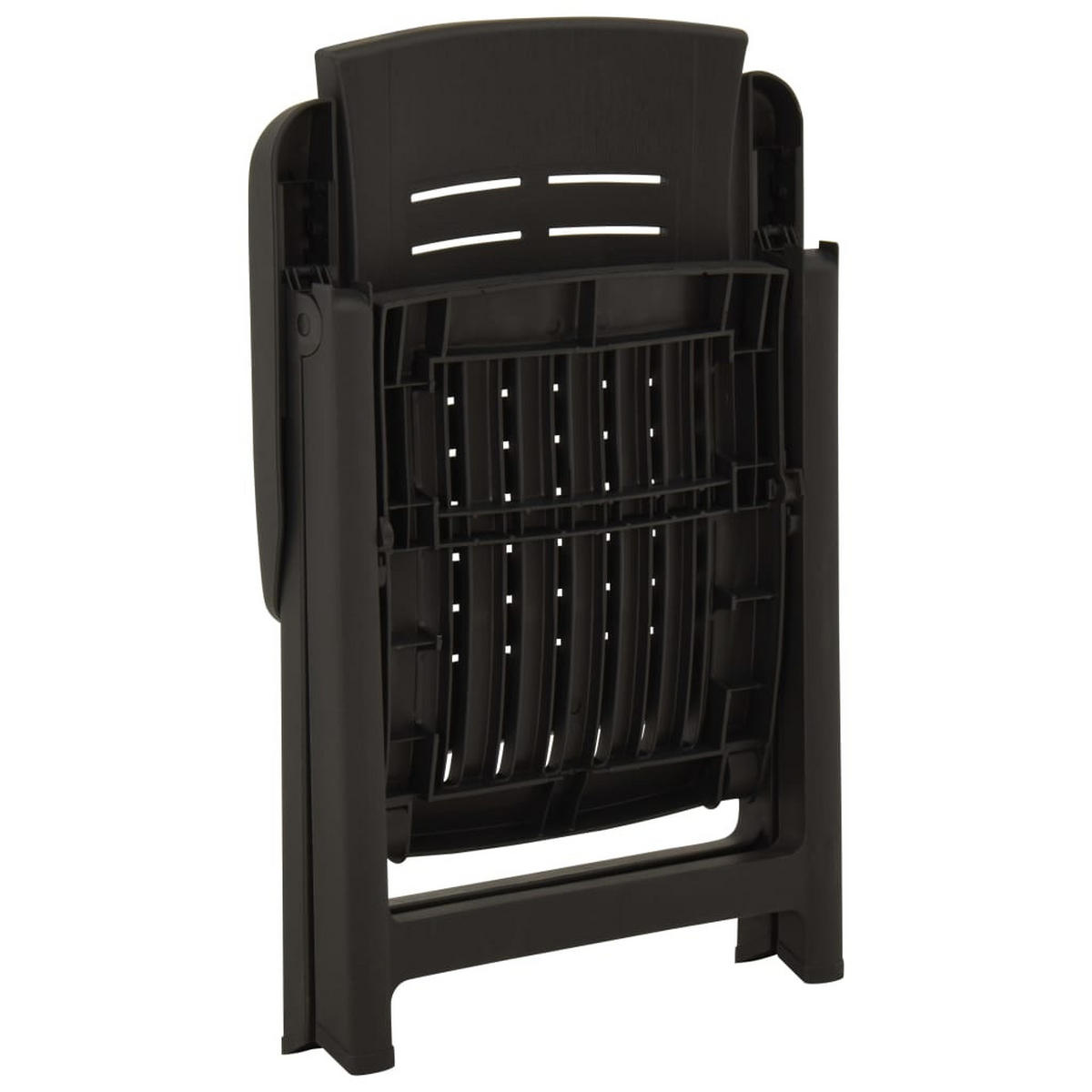 VERSTELLBARE Gartenstühle 2er set Kunststoff Anthrazit - Anthrazit, Kunststoff (67/106/59cm) - vidaXL