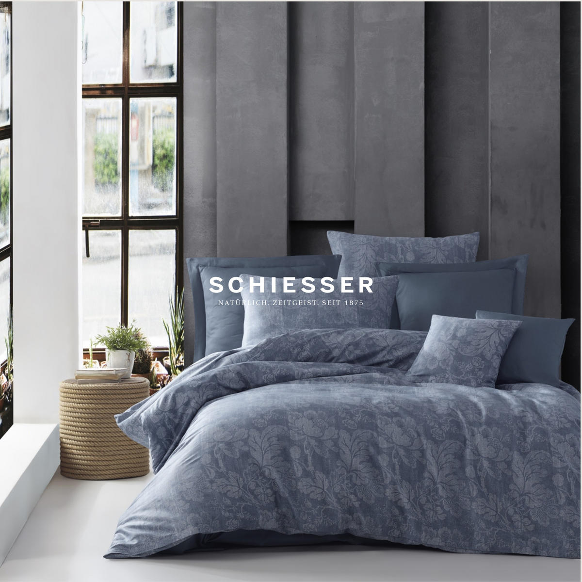 BETTWÄSCHESET Missy - Renforcé - 2-teilig - 135 x 200 cm - Rauchblau - Blau, Textil (135/200cm) - SCHIESSER