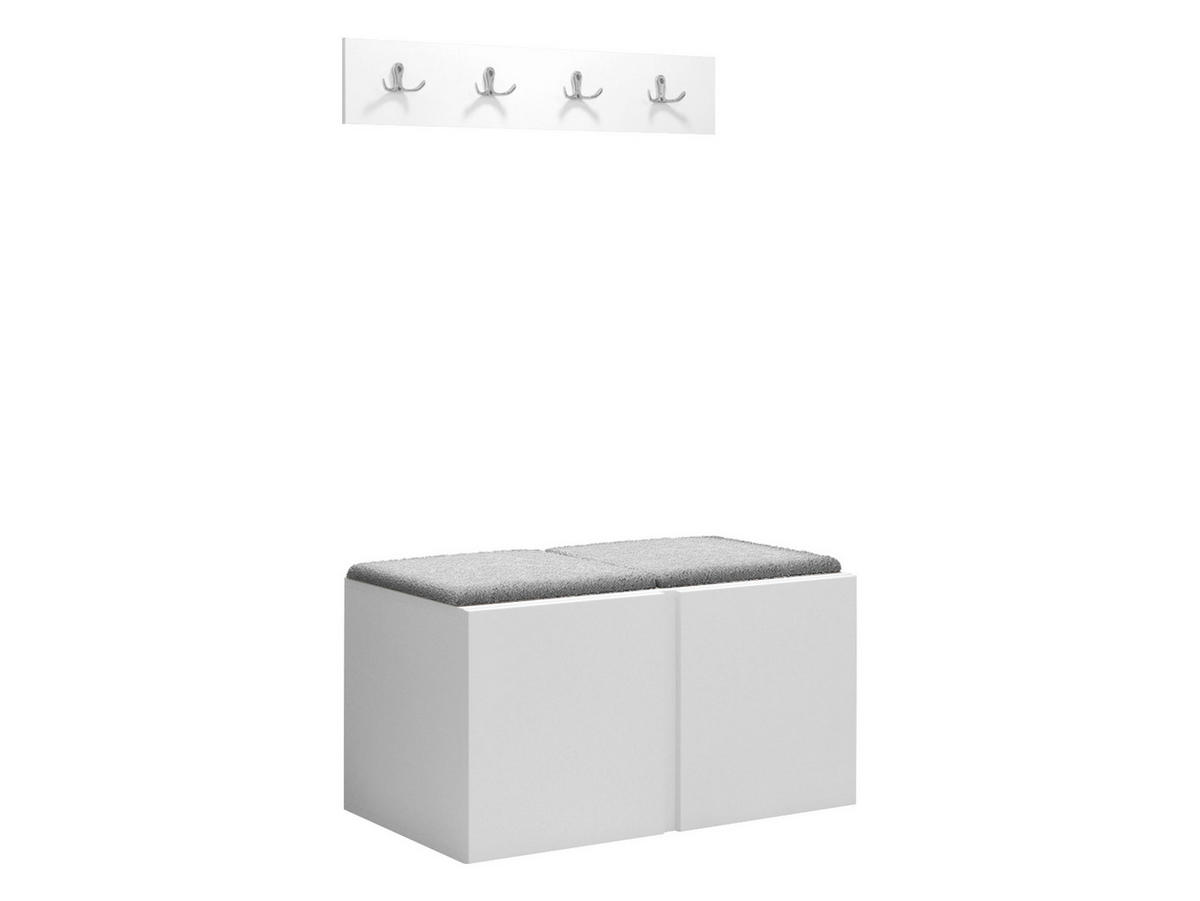 GARDEROBEN-SET Orion VI - Hellgrau/Weiß, Holzwerkstoff/Kunststoff (84/42/46cm) - MIRJAN24