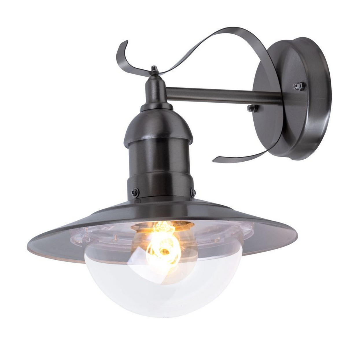 LED AUSSENWANDLEUCHTE Edelstahl Silber - Silberfarben, Metall (28/28/27cm) - Globo Lighting