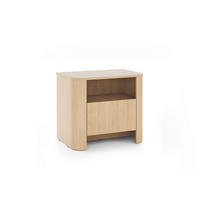 ABGERUNDETER Nachttisch AURA SN1SZ (Kaschmir Matt, Gold, Push to Open) - Eichefarben, Holz/Holzwerkstoff (58/52/39cm) - Ravio