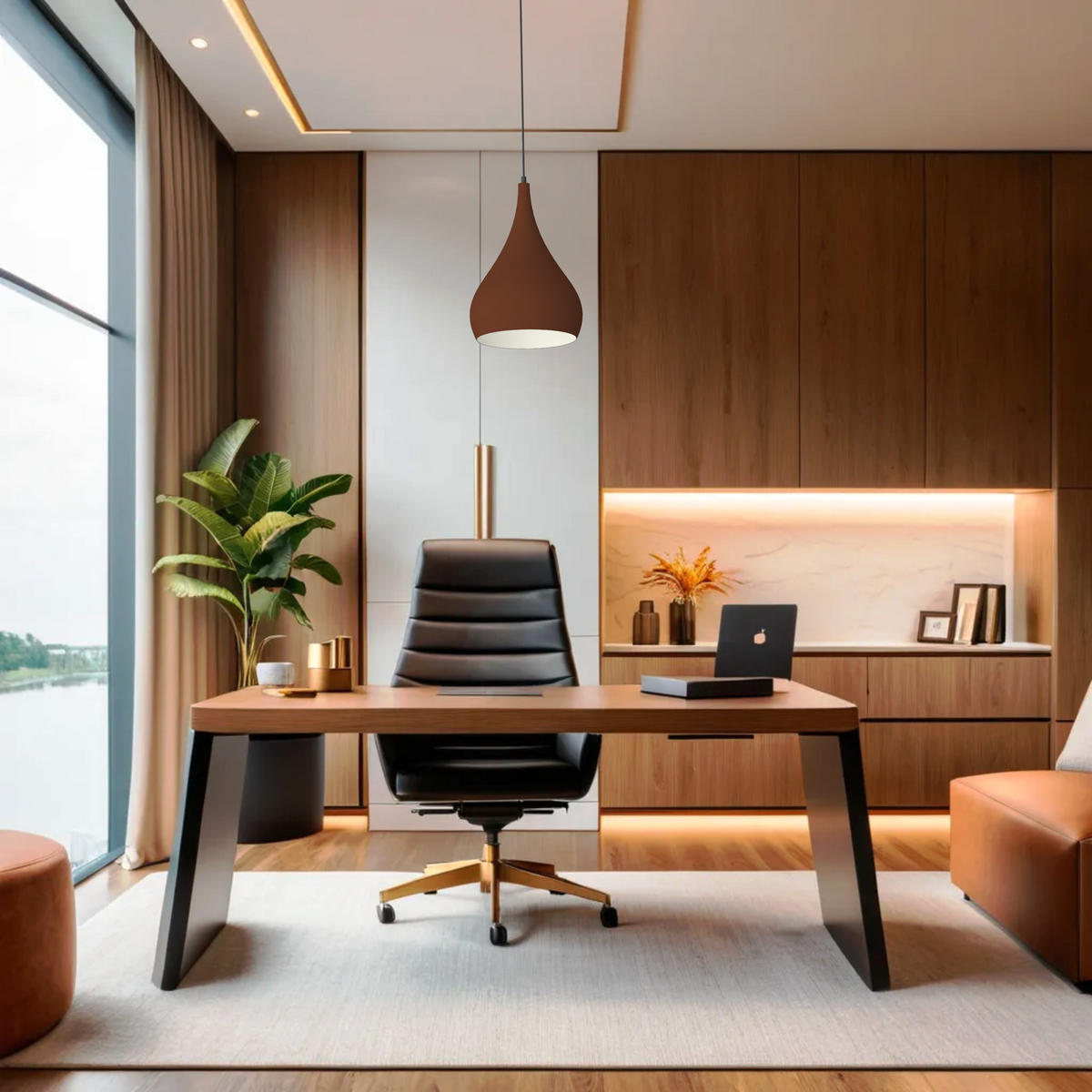 HÄNGELEUCHTE - Dunkelbraun, Metall (25/25/120cm) - Lumicom