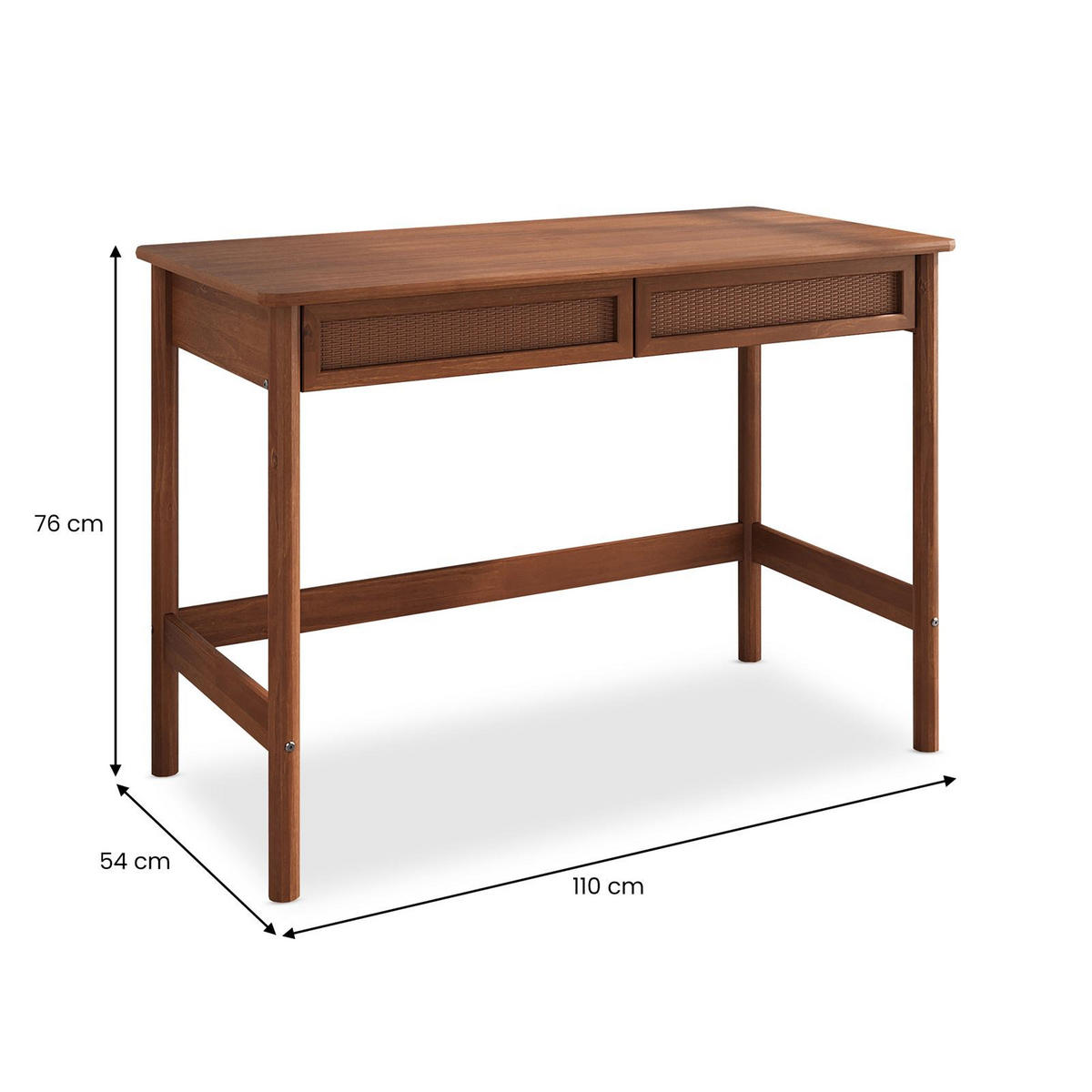 SCHREIBTISCH RODRIGO - Kastanienfarben, Holz (54/110/76cm) - IDIMEX