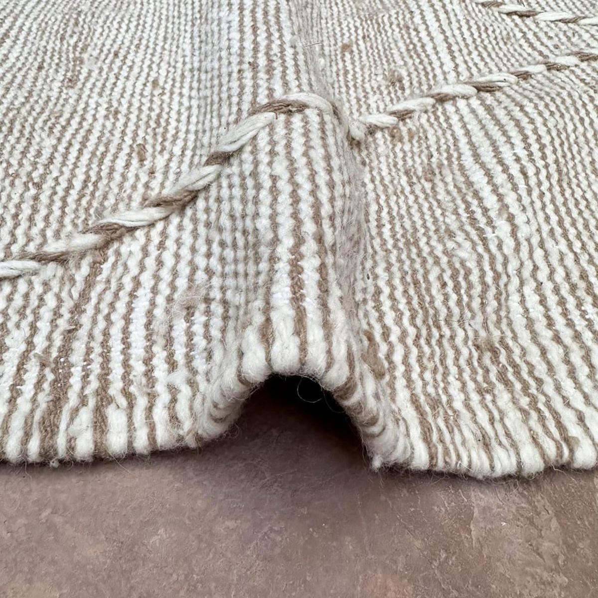 BERBERTEPPICH Kelim Marokko Wolle 200x 300 cm - Beige, Naturmaterialien (200/300cm) - AFK Living