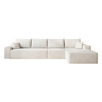 ECKSOFA 340/175/83 cm Weiß mit L-förmiger Chaiselongue, Rechte Seite - Weiß, Textil (340/175cm) - Oxeza
