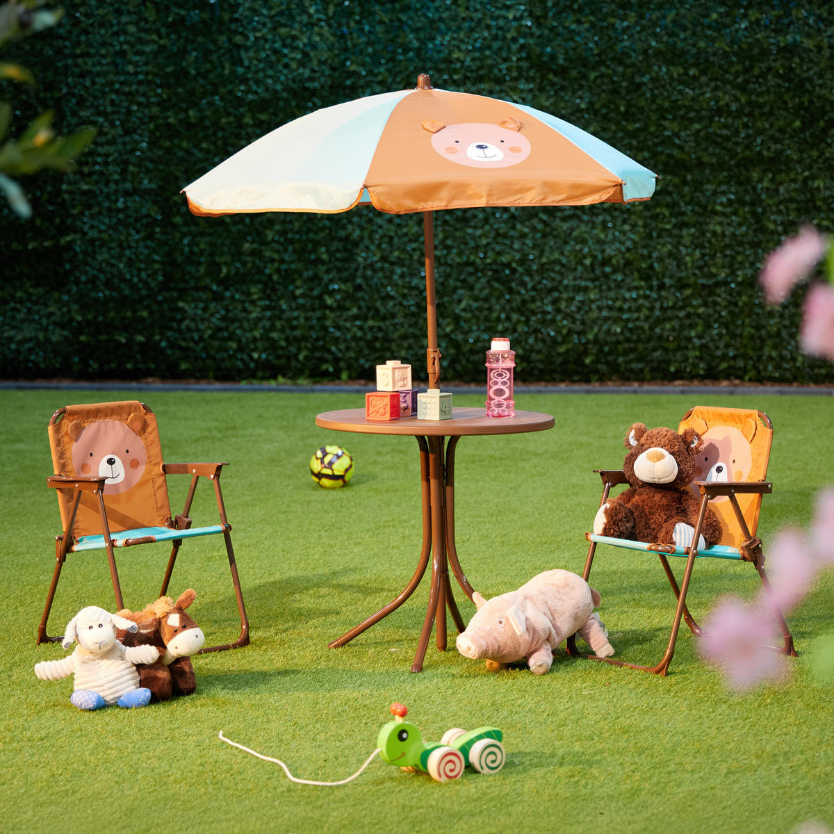CAMPING-KINDERSITZGRUPPE - Multicolor, Kunststoff/Textil - Relaxdays