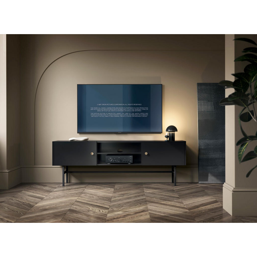 Thumbnail - Selsey Tv-Lowboard, Schwarz, Holzwerkstoff, 2 Fächer, 2 Schubladen, Rechteckig, 155x52x35 cm, Wohnzimmer, Wohnwände, Low...