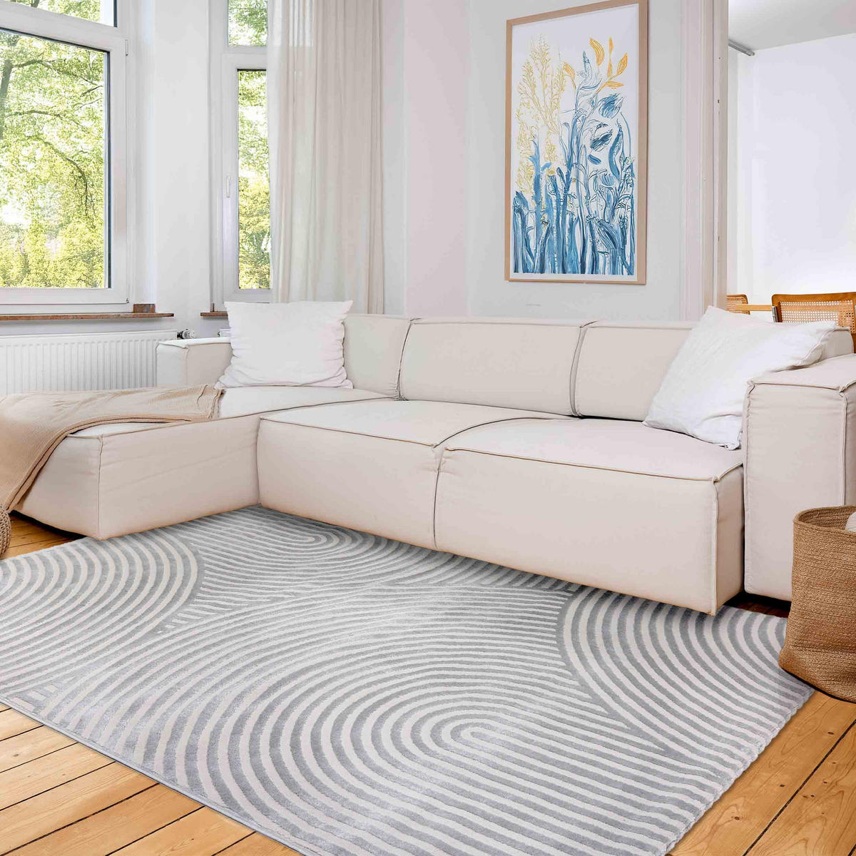 KURZFLORTEPPICH JULES - Silberfarben, Textil (160/230cm) - Astra