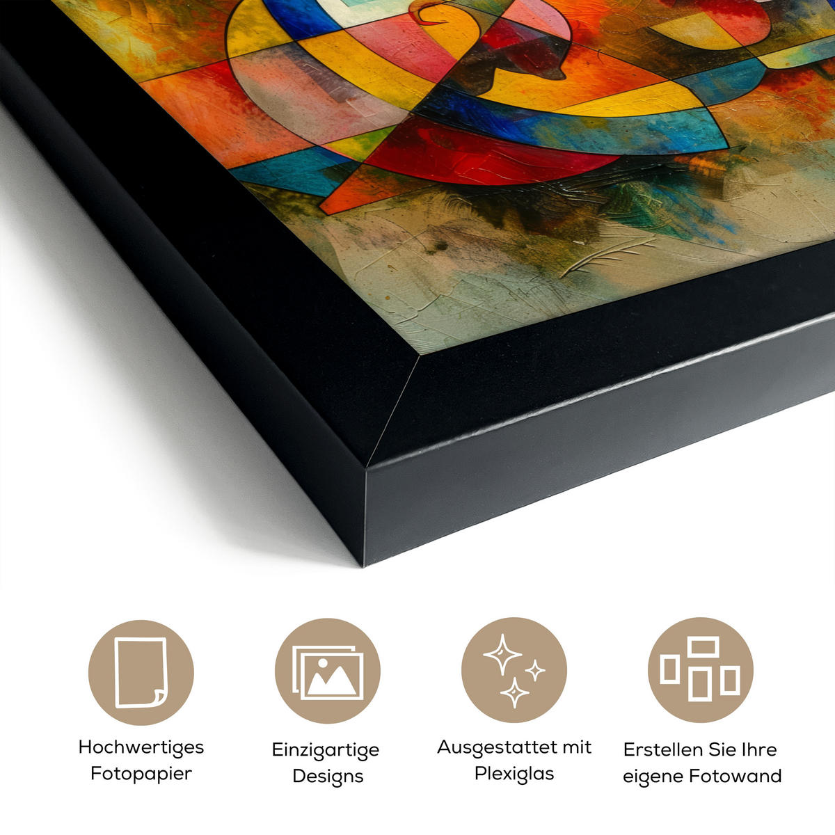 POSTER MIT RAHMEN Kunst - Abstrakt - Modern 30x20 cm - Gelb, Papier (30/20cm) - MuchoWow
