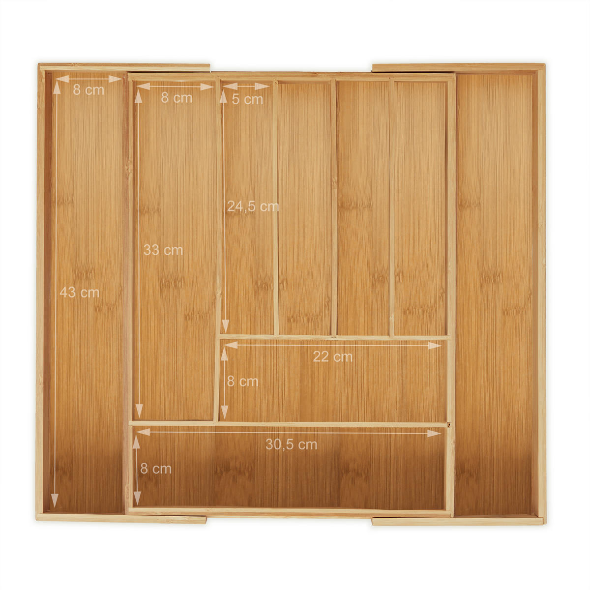 BESTECKKASTEN - Hellbraun, Holz/Holzwerkstoff (49.5/5/44.5cm) - Relaxdays