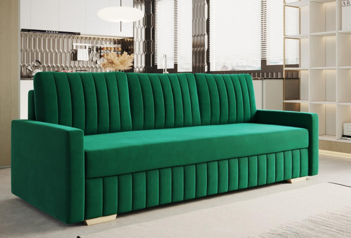 SOFA Grün Bella - Grün, Textil (217/92/85cm) - Sepro Meble
