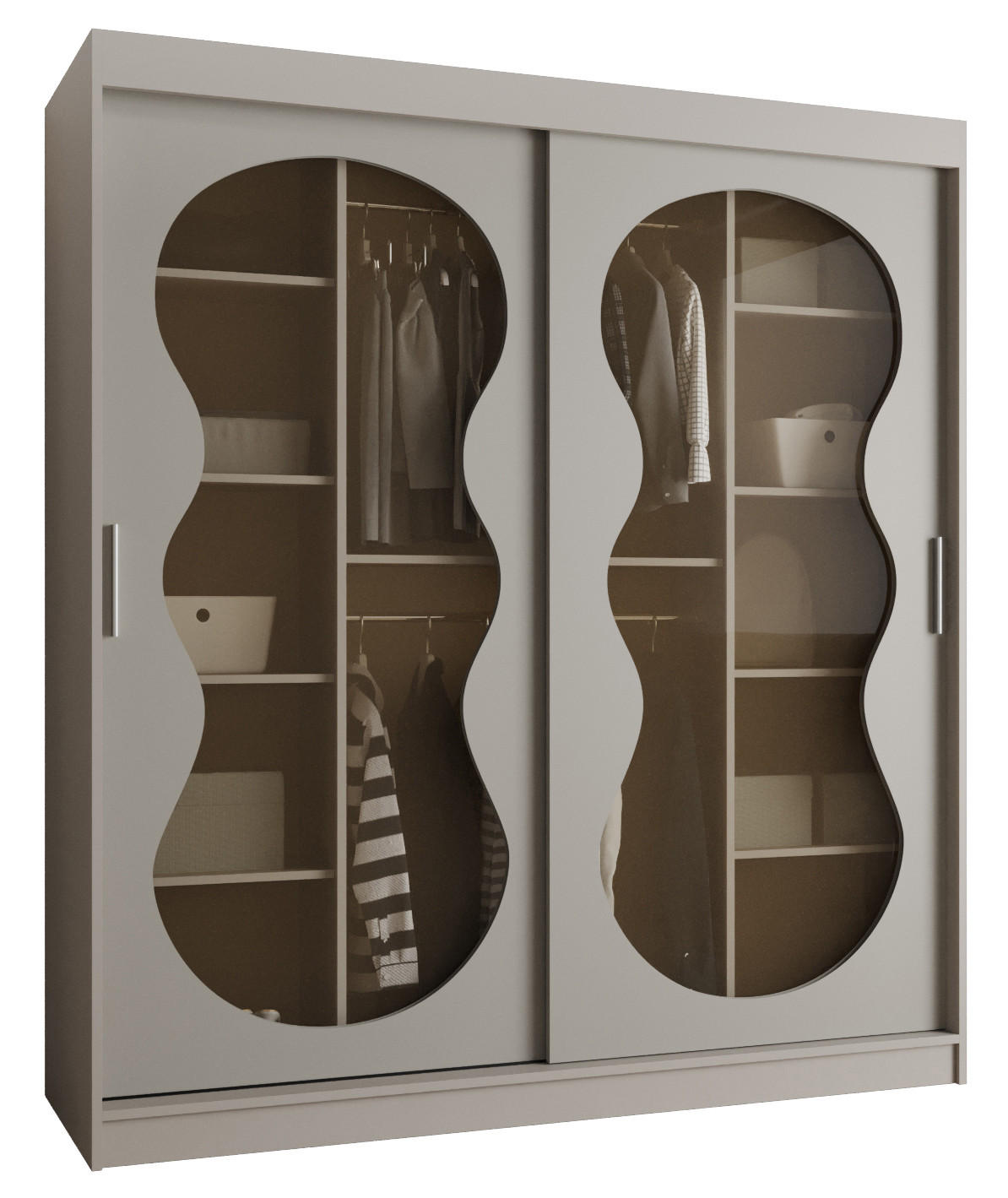 SCHWEBETÜRENSCHRANK 200/180/62 2-türig - Kaschmir, Holz (180/200/62cm) - Abiks Möbel