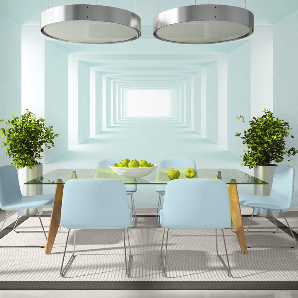 SELBSTKLEBENDE FOTOTAPETE 147/105 cm - Blau/Weiß, Kunststoff/Textil (147/1cm) - KUNSTLOFT