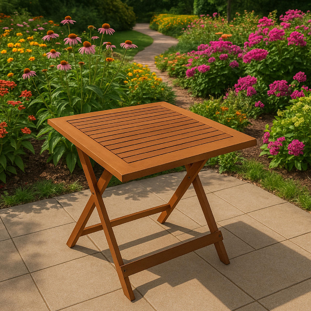 BEISTELL-KLAPPTISCH Atherton - Bistrotisch aus Akazienholz, Oberfäche geölt, BxTxH: 45x45x45 cm - Braun, Metall (45/45/45cm) - TPFGarden