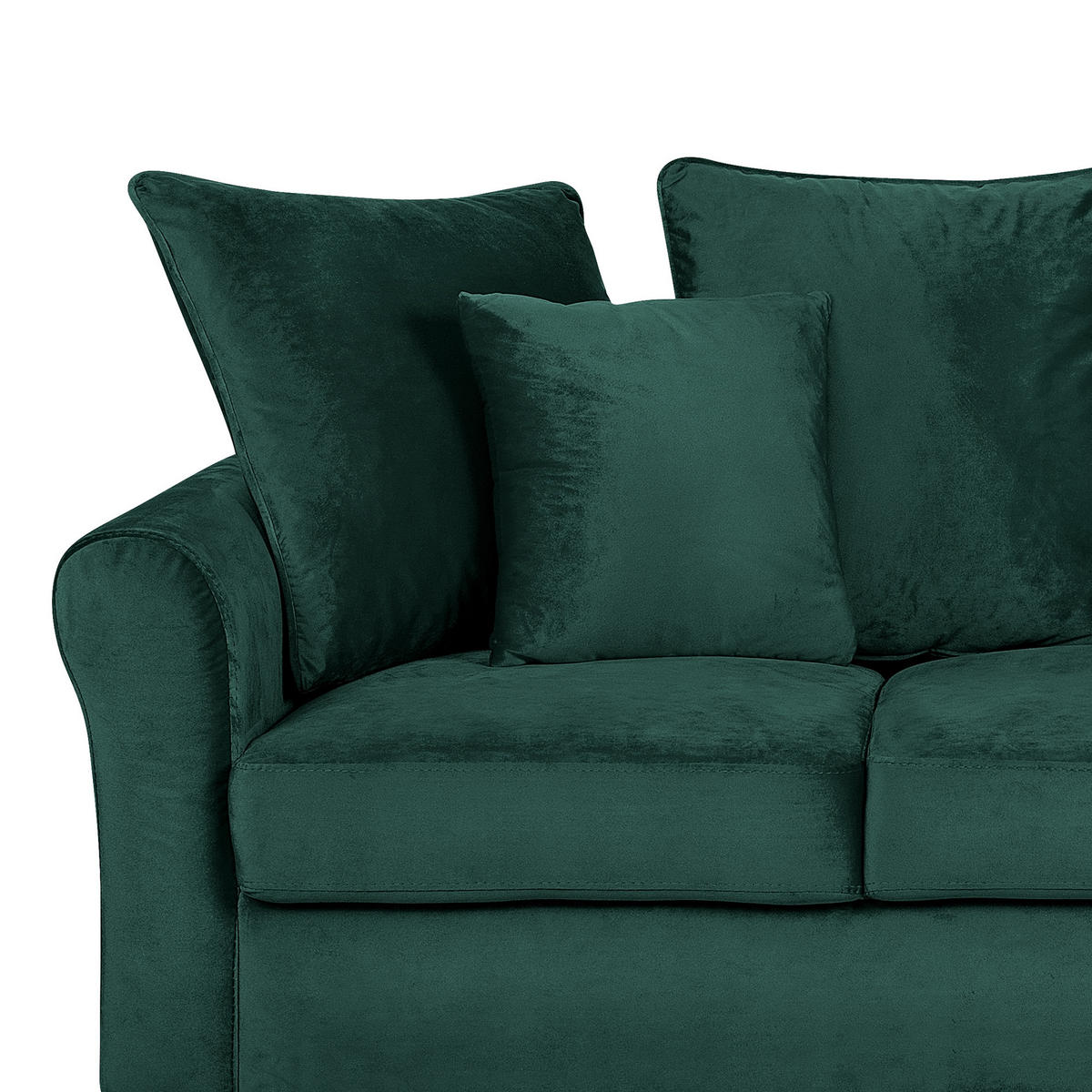 3-SITZER-SOFA Samtstoff Dunkelgrün Bornholm - Dunkelgrün, Textil (197/76/79cm) - Beliani