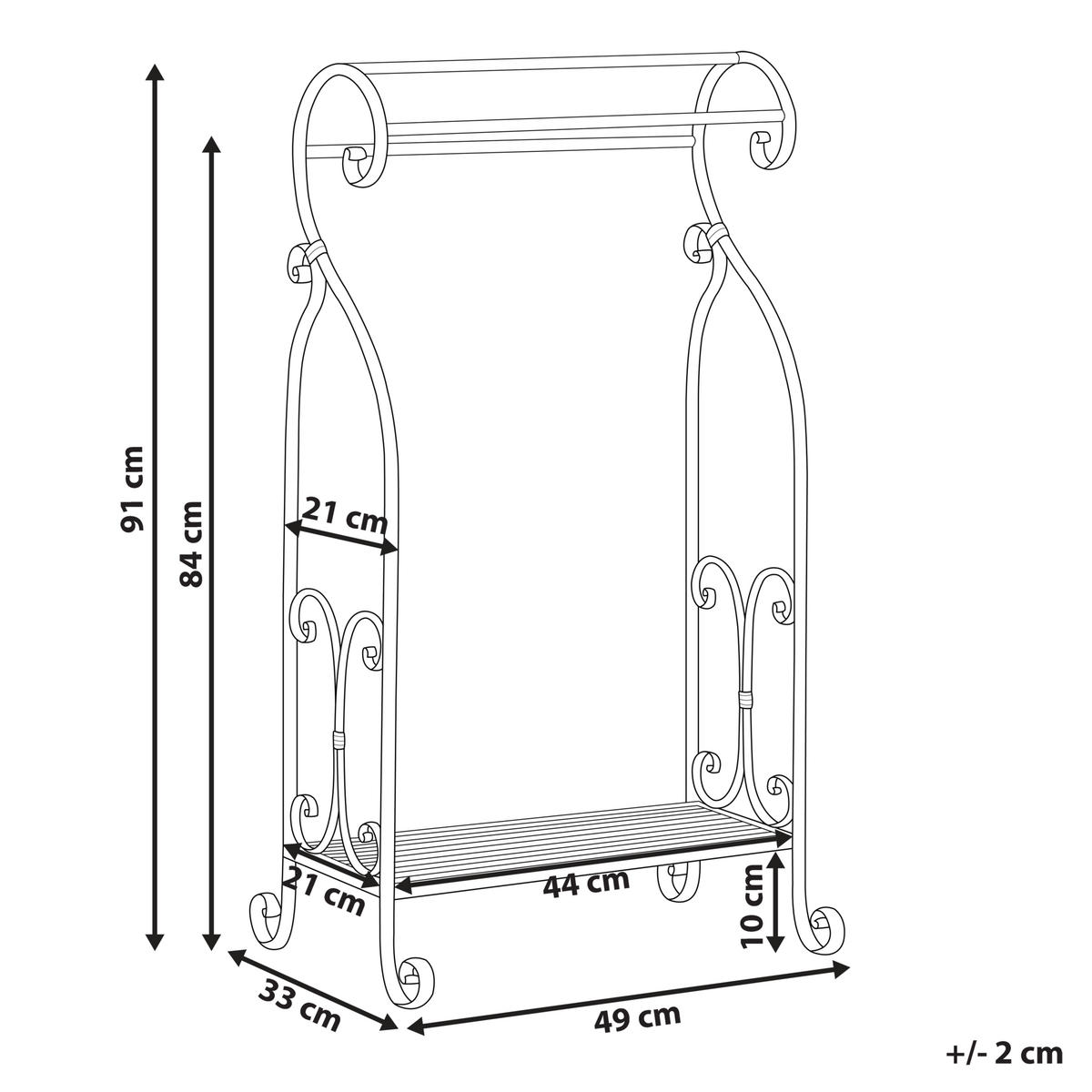 HANDTUCHSTÄNDER Antik Optik grau 49 x 91 cm Linares - Grau, Metall (49/91/33cm) - Beliani