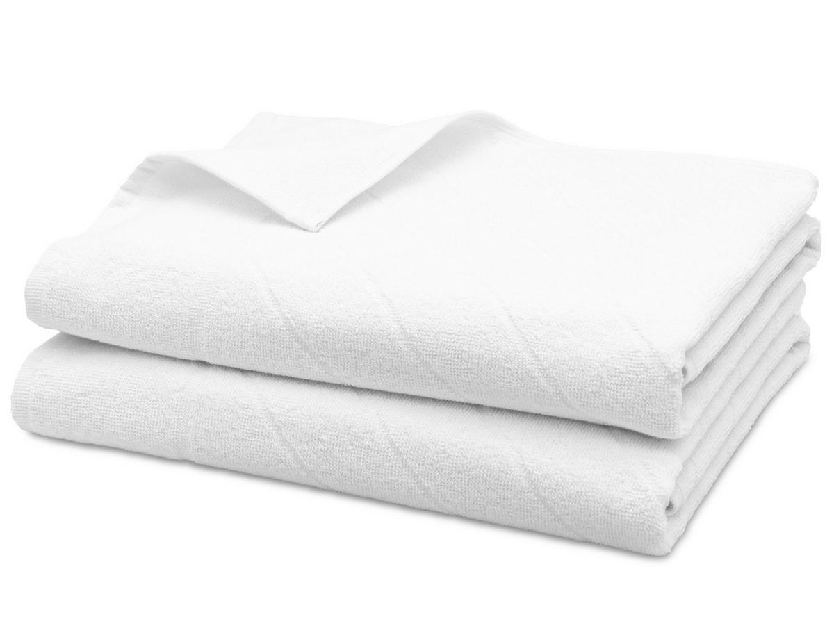 DUSCHTÜCHER, 2er-Set, 70x140 cm, 100% Baumwolle, Weiß - Weiß, Textil (70/140cm) - Zollner